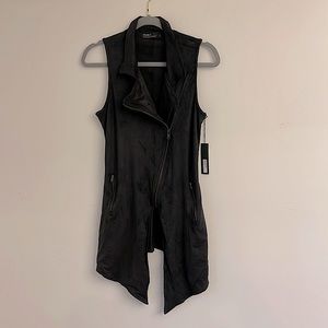 Benjamin Jay Luxury Suede Sleeveless Asymmetric Jacket